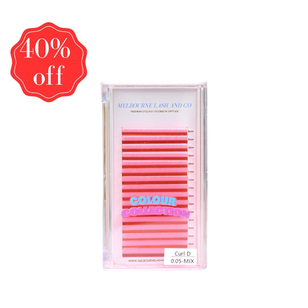 Coloured Volume Lashes (0.05) (Pink/White/Purple)