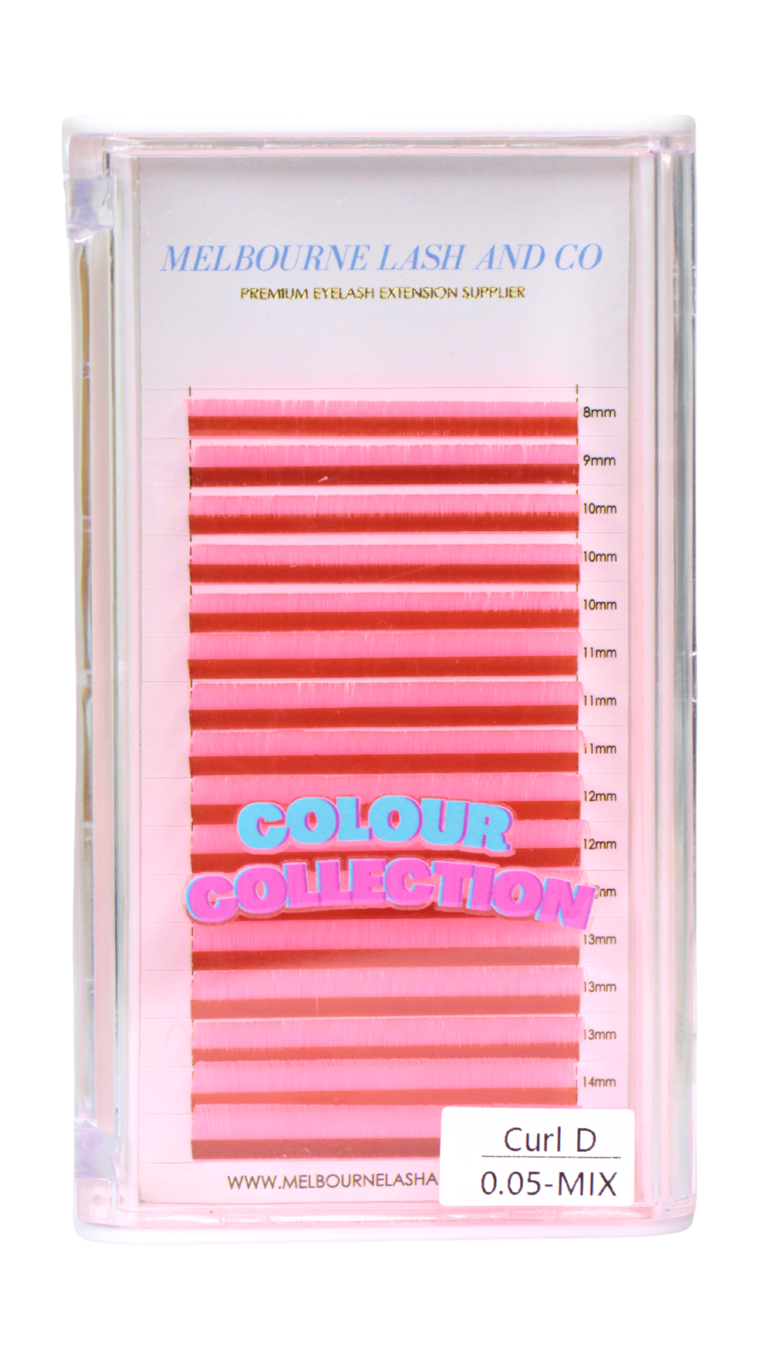 Coloured Volume Lashes (0.05) (Pink/White/Purple)